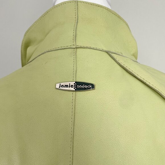 Vintage 80s Jamie Sadock Lime Green Leather Jacket - Picture 9 of 11